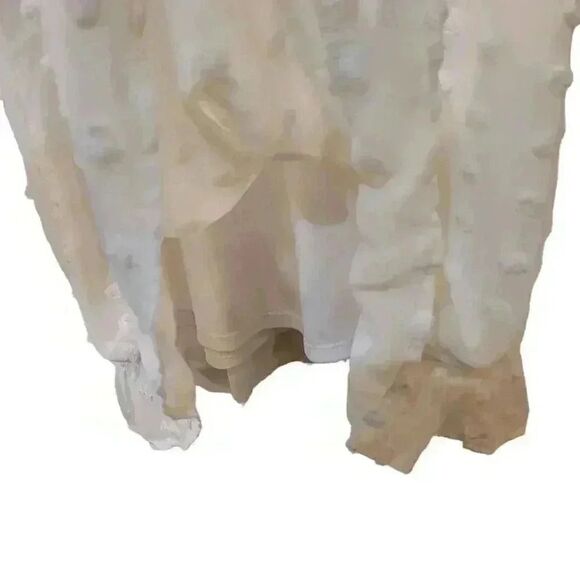 Tacera Women's Off White Swiss Dot Lined Dress - Picture 4 of 5